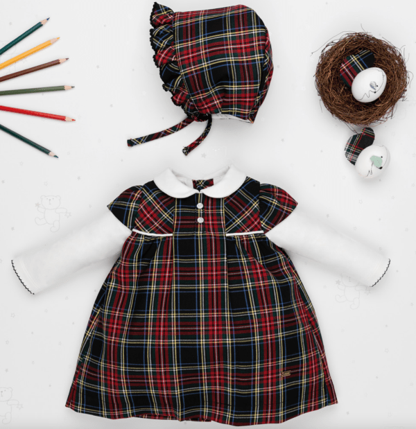 Ensemble 2pcs Robe  et Chapeu 👗🧶 anglais bébé fille babydola