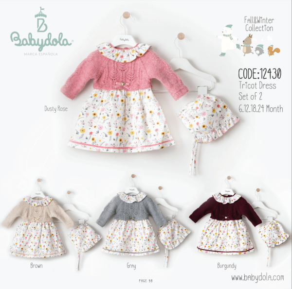 Robe bébé Rose petit fleur 🌸 avec chapeau, Babydola