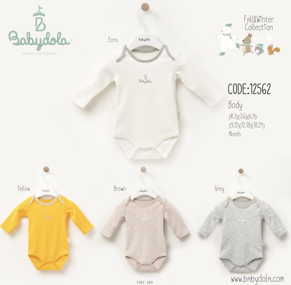 Body bébé Manches-longue Col à boutons-pression babydola