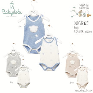 02 Body bébé Sans-Manches Col à boutons-pression babydola