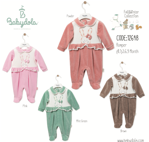 Grenouillère Velours fille 🐰 babydola