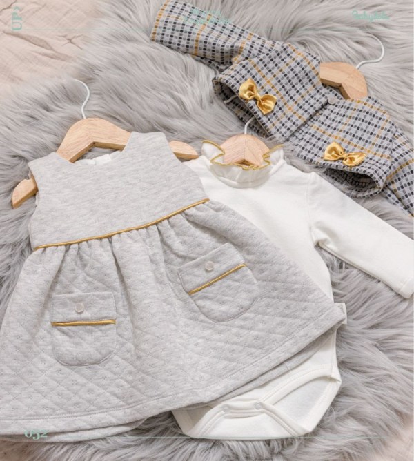 Robe 🦋🧵🦋 bébé fille 3Pcs ❣️ ‘Gillet + Body + Robe’, babydola