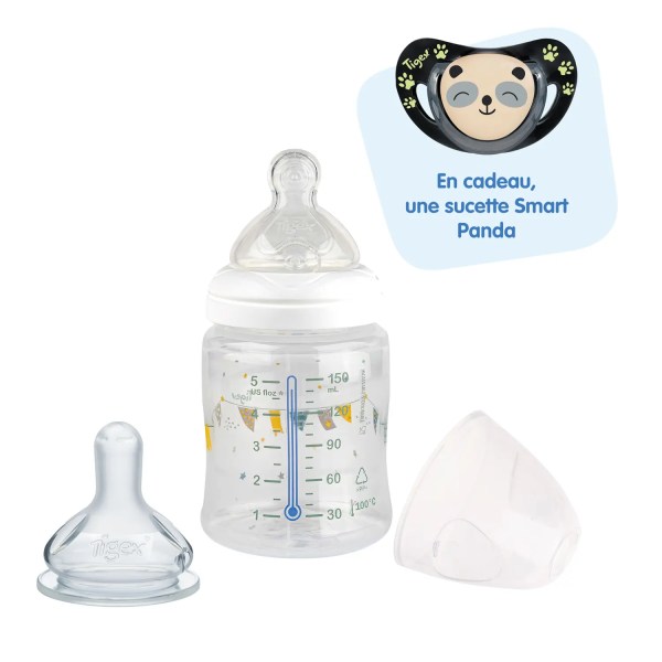 Coffret “Mon 1er biberon” : 1 biberon + 2 tétines + sucette 0-6M TIGEX