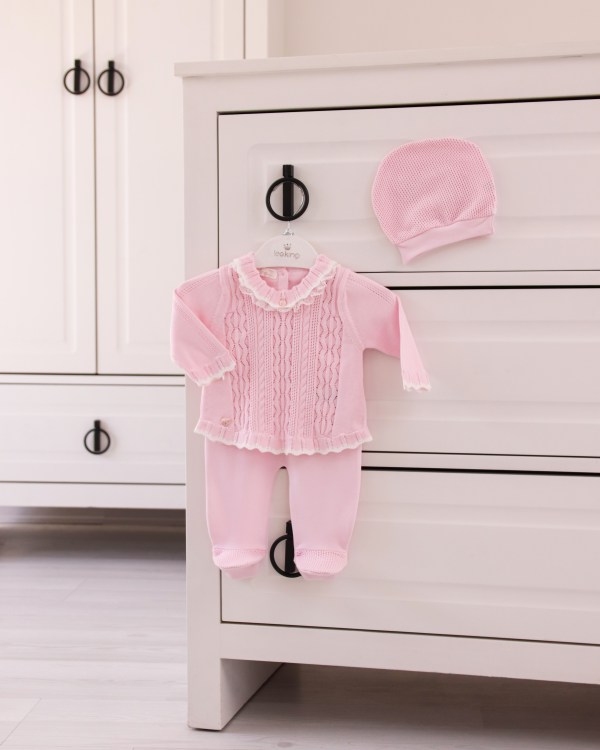 Ensemble 3 Pièces Tricotée en Coton Bébé LEOKING