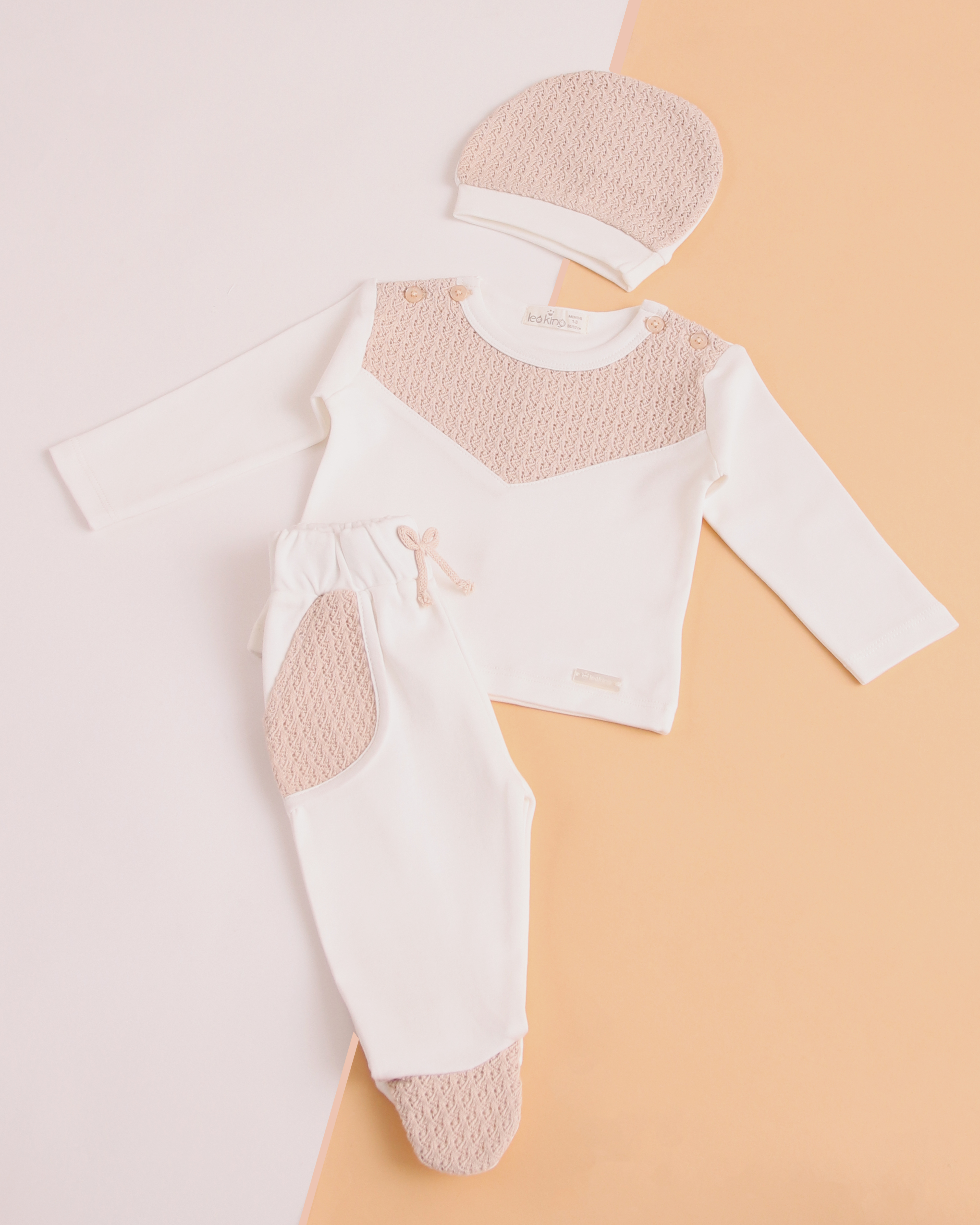 Ensemble 3 Pièces unisexe en Coton Bébé LEOKING