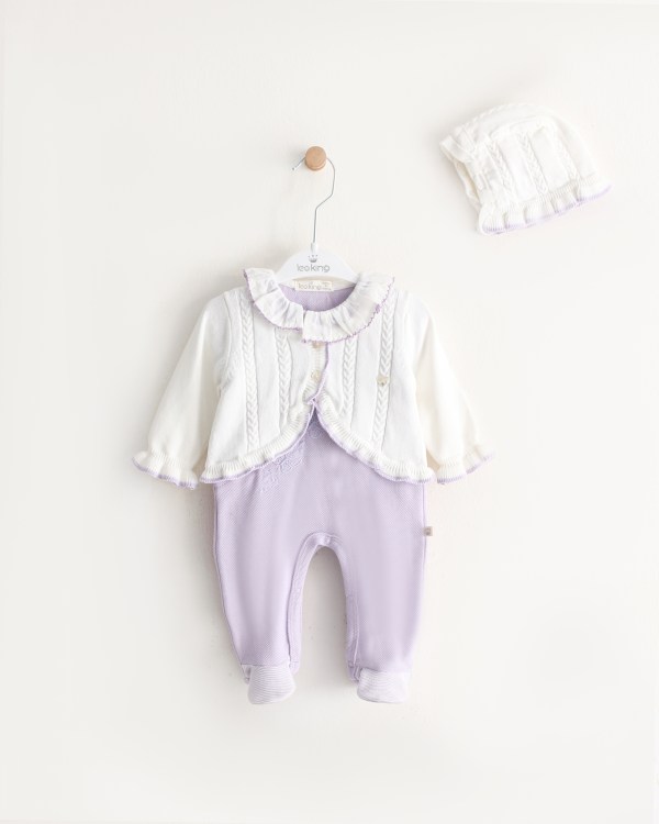 Grenouillère Tricotée 3pcs en Coton Avec Bonnet LEOKING