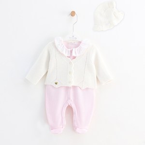 Grenouillère Tricotée 3pcs en Coton Avec Bonnet LEOKING