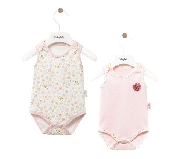 02 Bodys 🌺 bébé Sans-Manches boutons-pression babydola