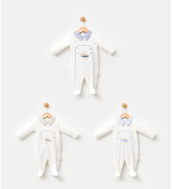 Grenouillère Bébé en Coton – Thème Bateau – Babydola