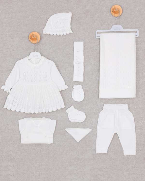 Coffret Robe bébé de Naissance 9pcs 0-3 Mois LEO KING