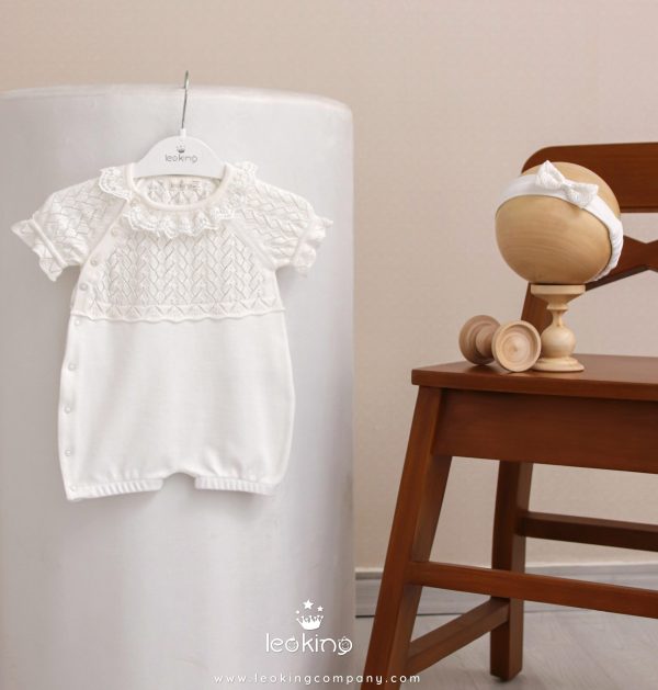 Barboteuse Tricotée 2Pcs en Coton pour Bébé LEOKING