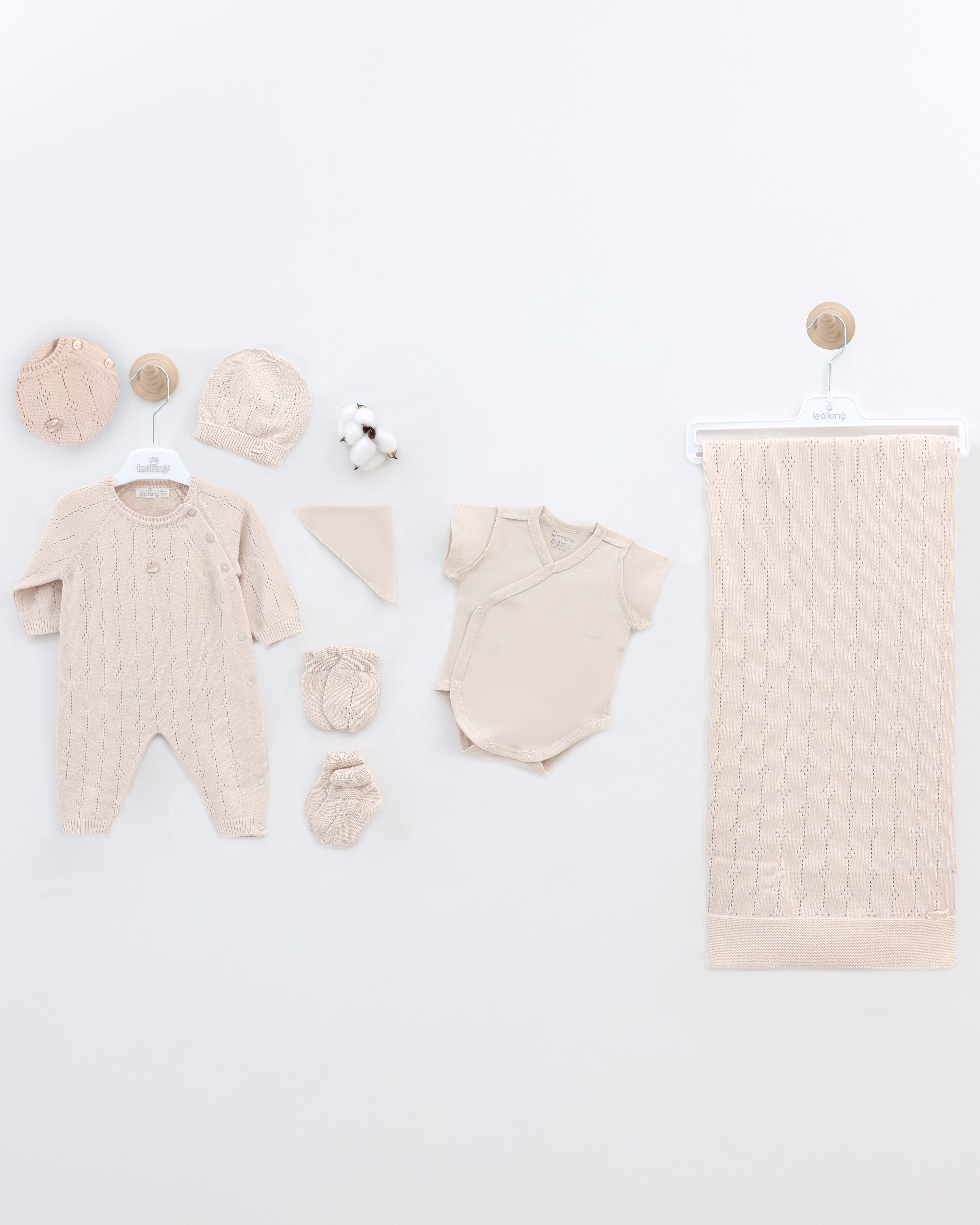 LEO KING BABY BOY Newborn Baby Set Of 7 Pieces – Cotton Brown _ 3070_2